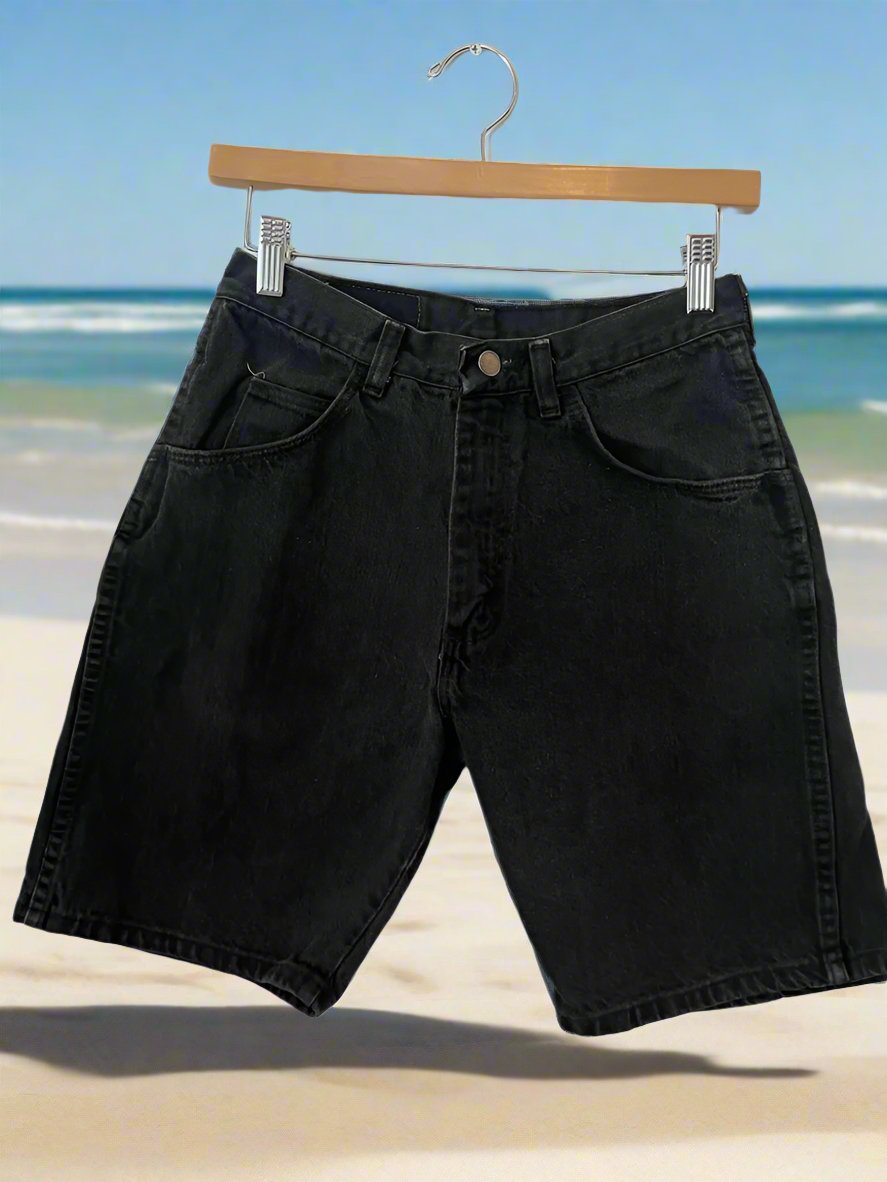 Wrangler Black denim short - 29 high waist , $42