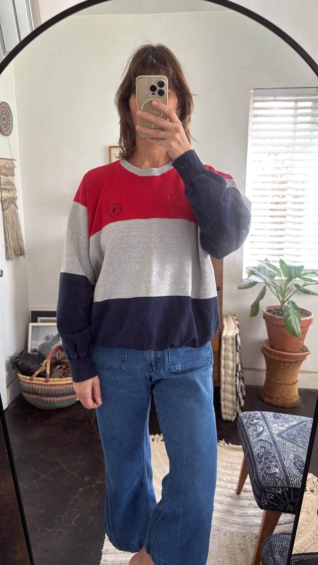 Polo RL - blue & red stripe sweatshirt