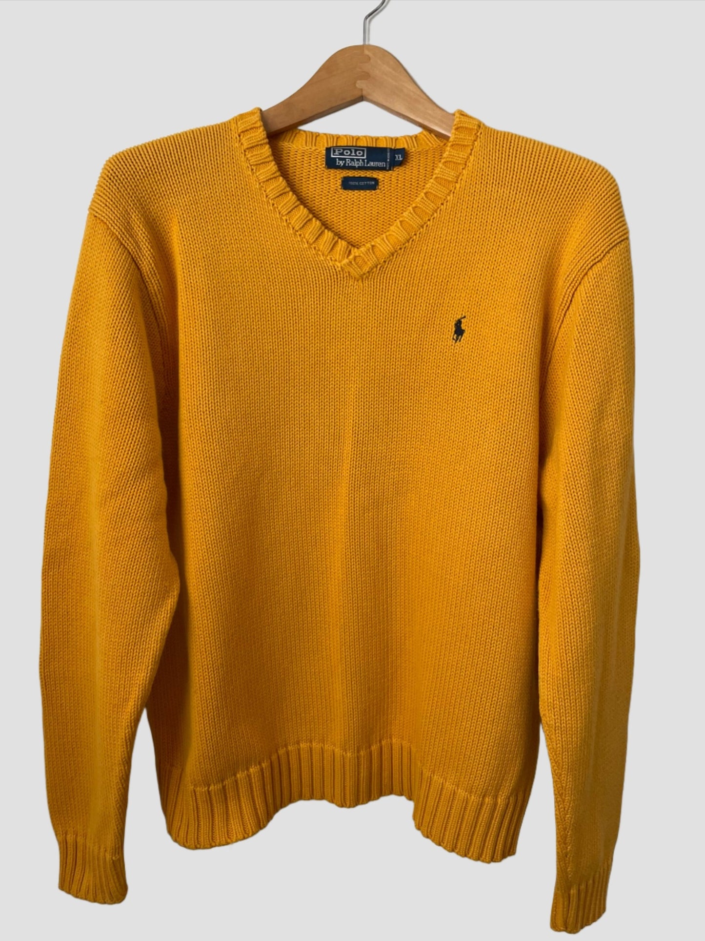 1990 Polo Vneck cotton sweater, XL