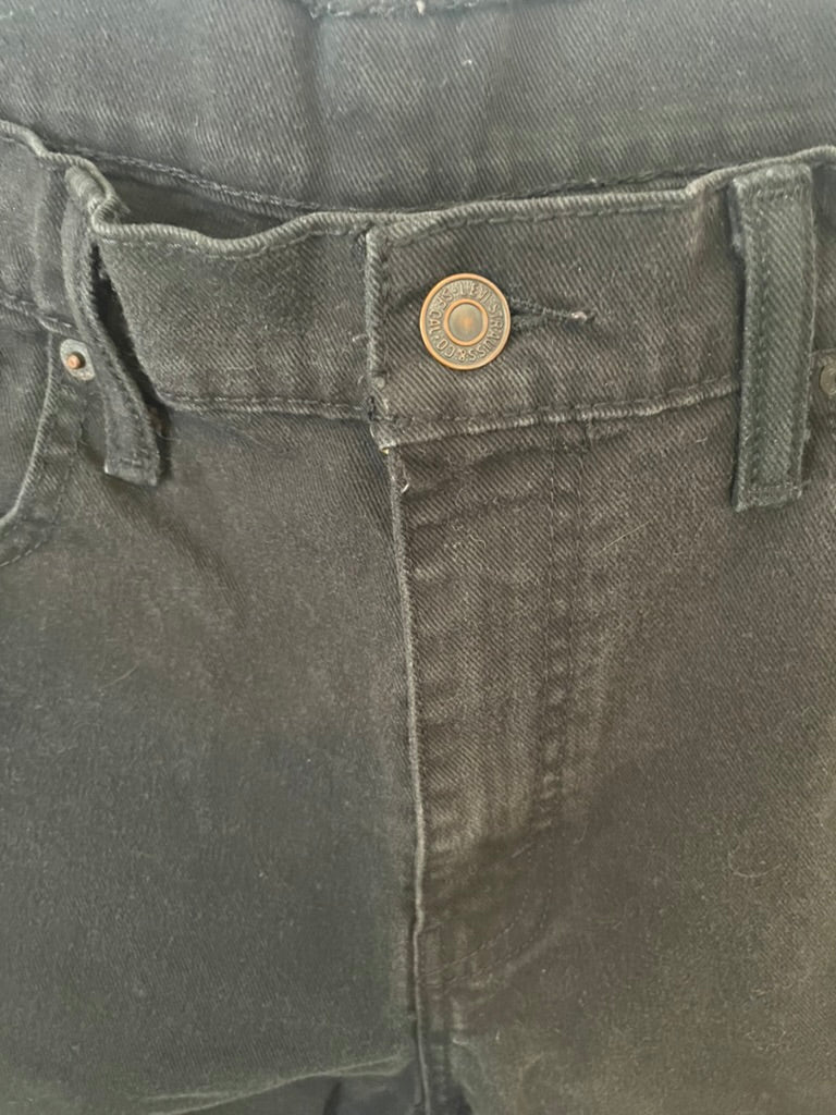 Levi black denim short - 34" waist, $44