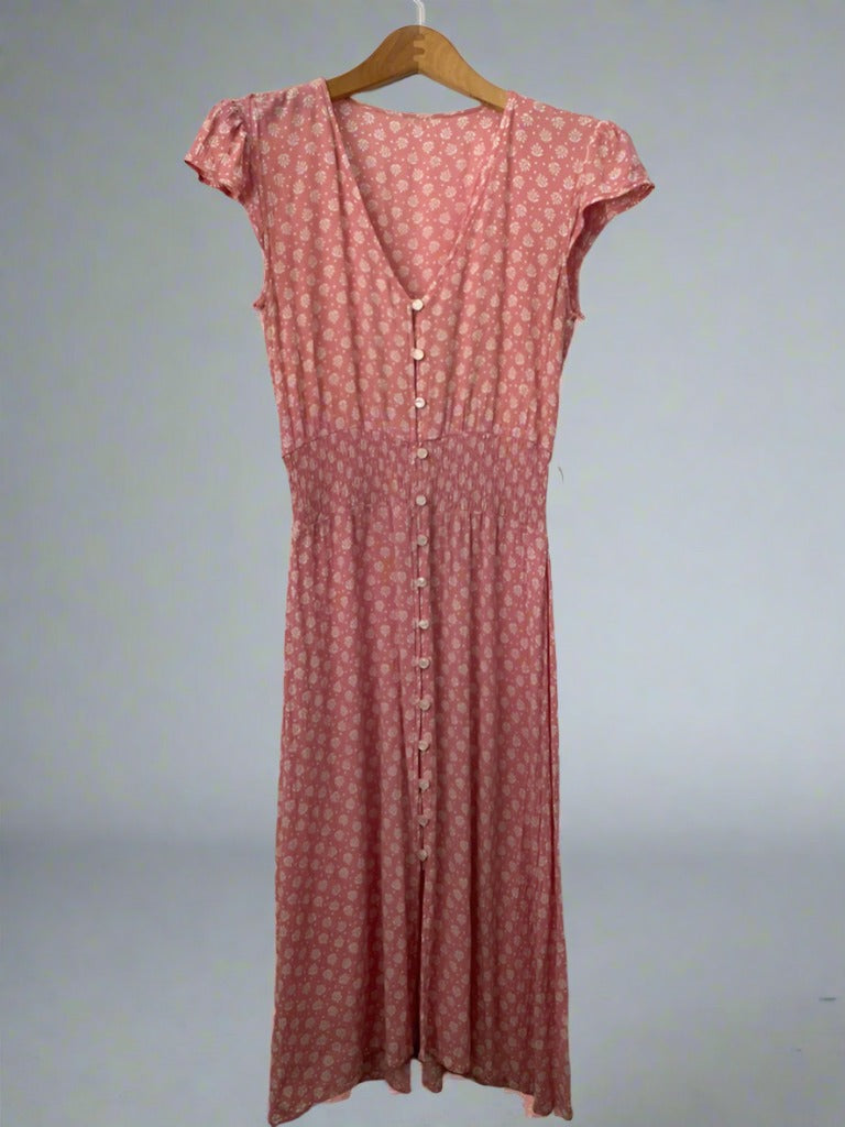 Soft floral midi dress, small, $42