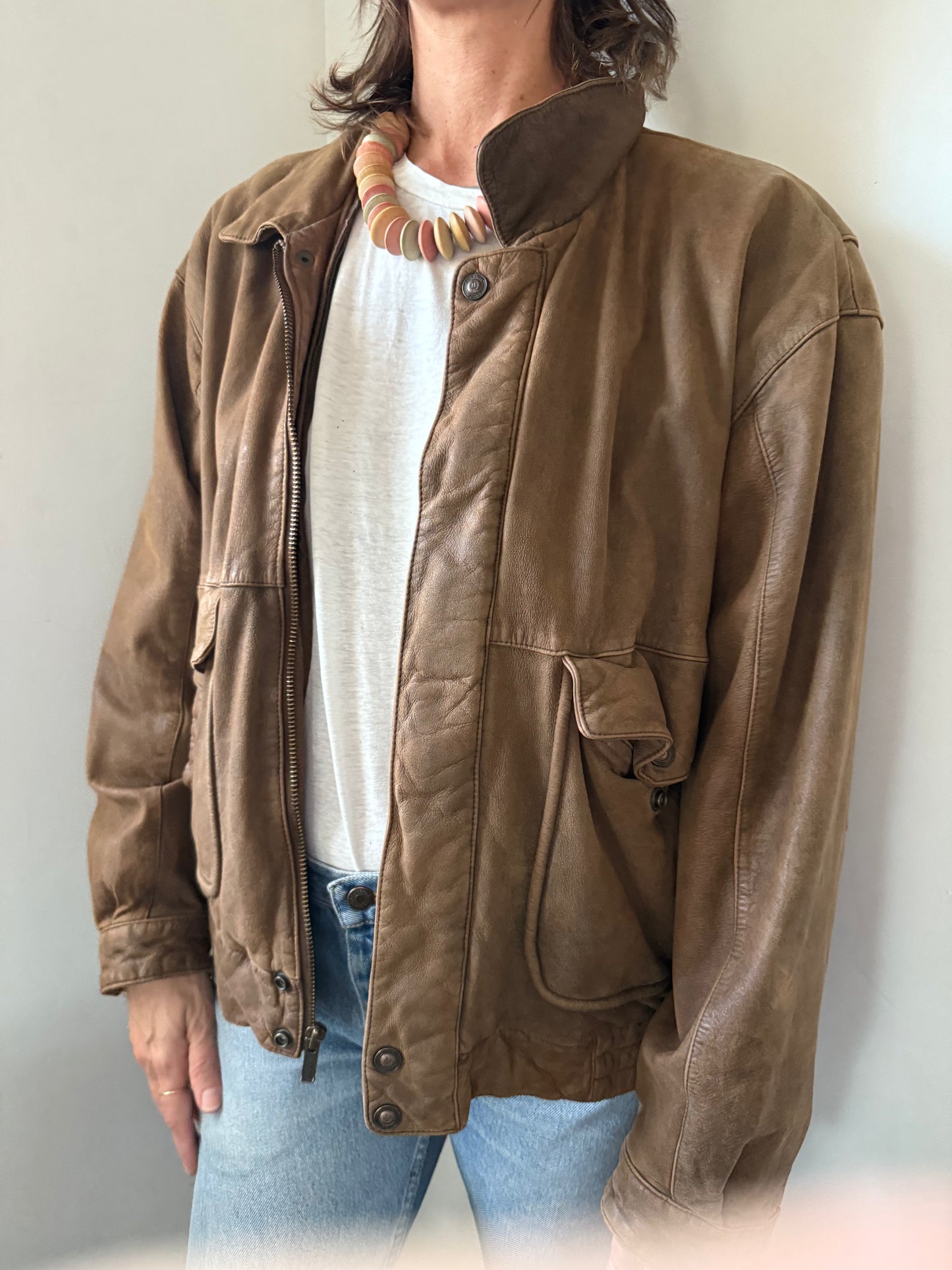 90's Leather Bomber