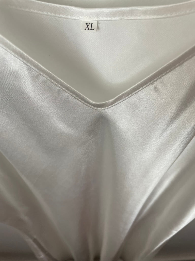 90's white slip dress, $45, size XL