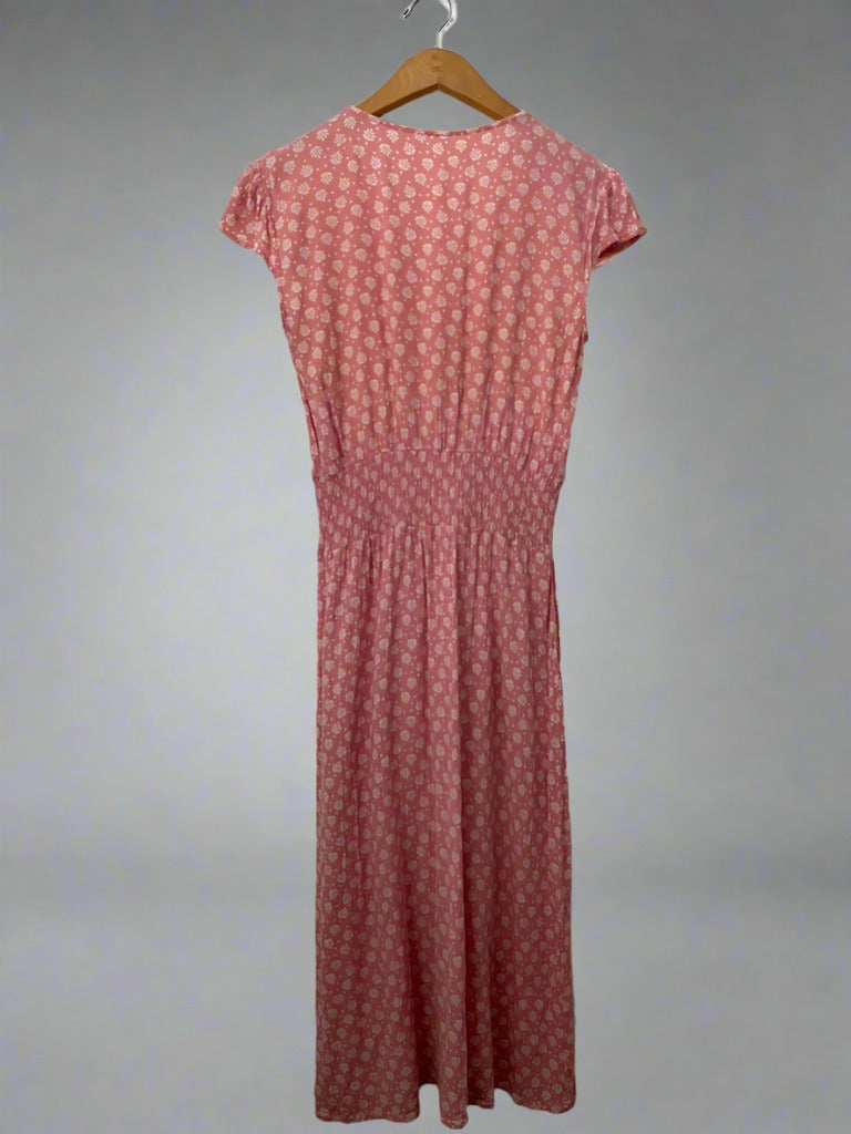 Soft floral midi dress, small, $42