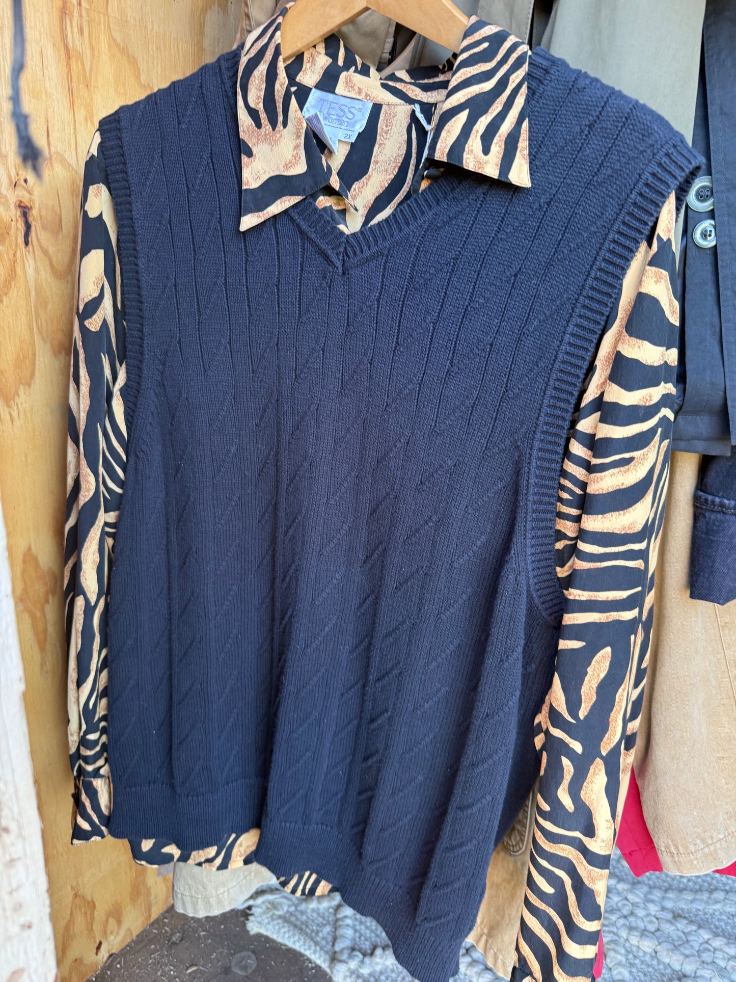 Silk cheetah print blouse