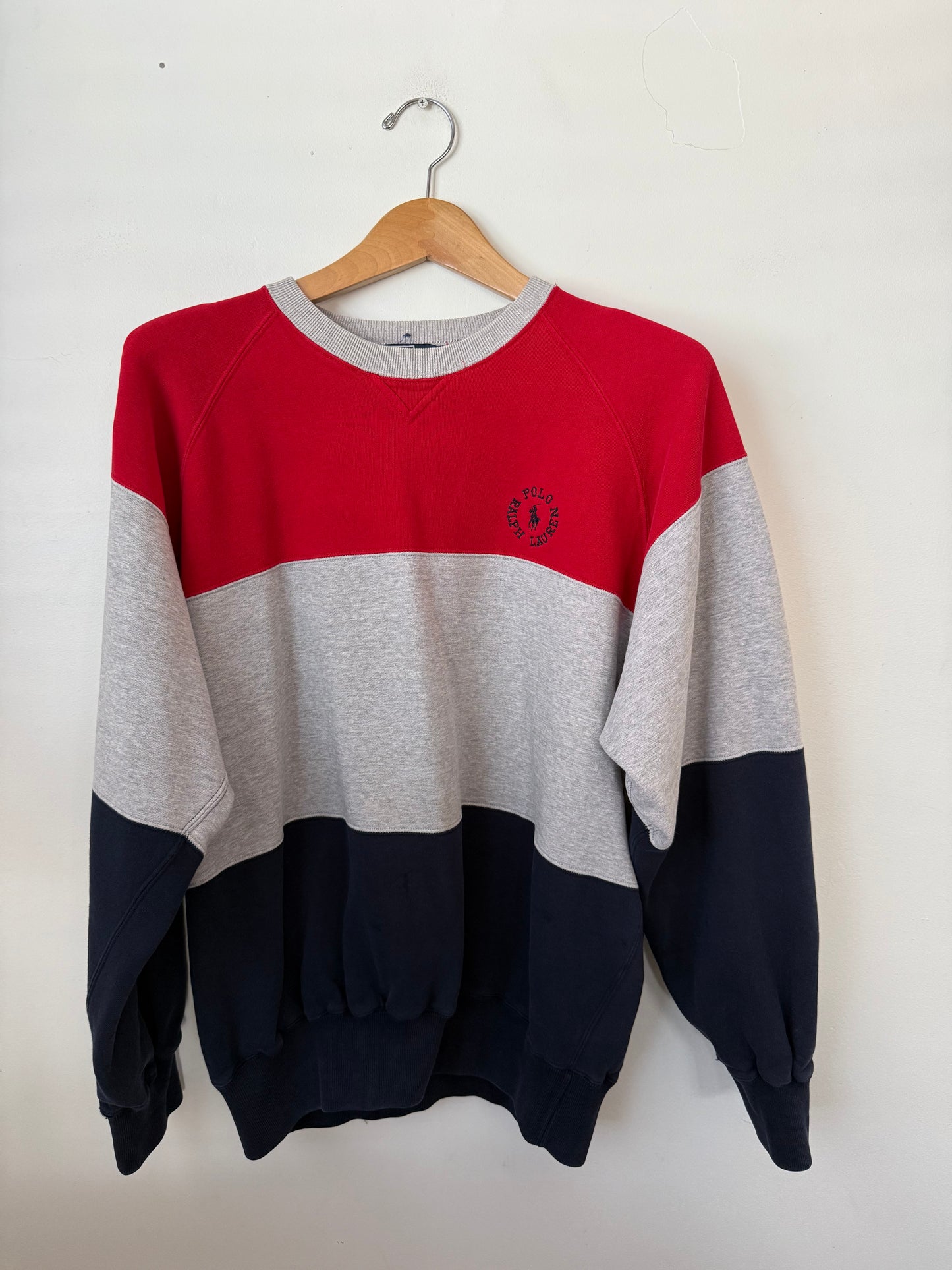 Polo RL - blue & red stripe sweatshirt