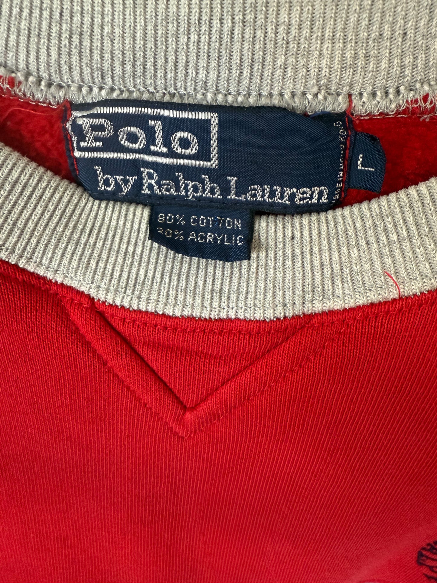 Polo RL - blue & red stripe sweatshirt
