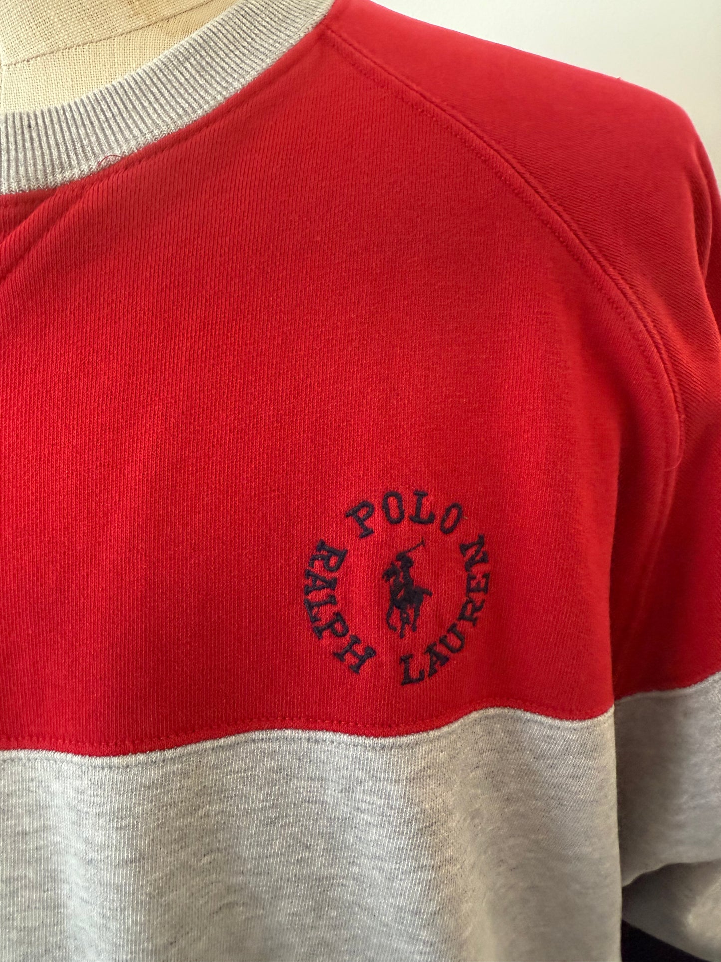 Polo RL - blue & red stripe sweatshirt