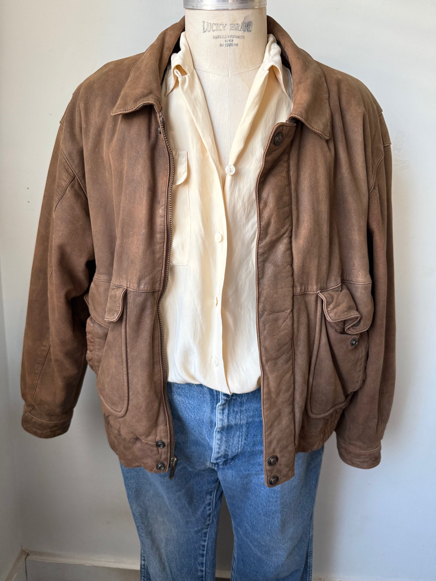 90's Leather Bomber