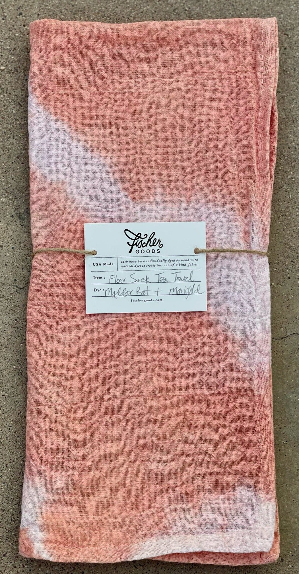 Natural Dyed Tea Towel - Madder Root + Marigold