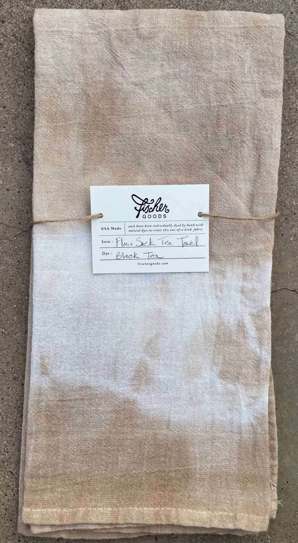 Natural Dyed tea Towel - Black Tea