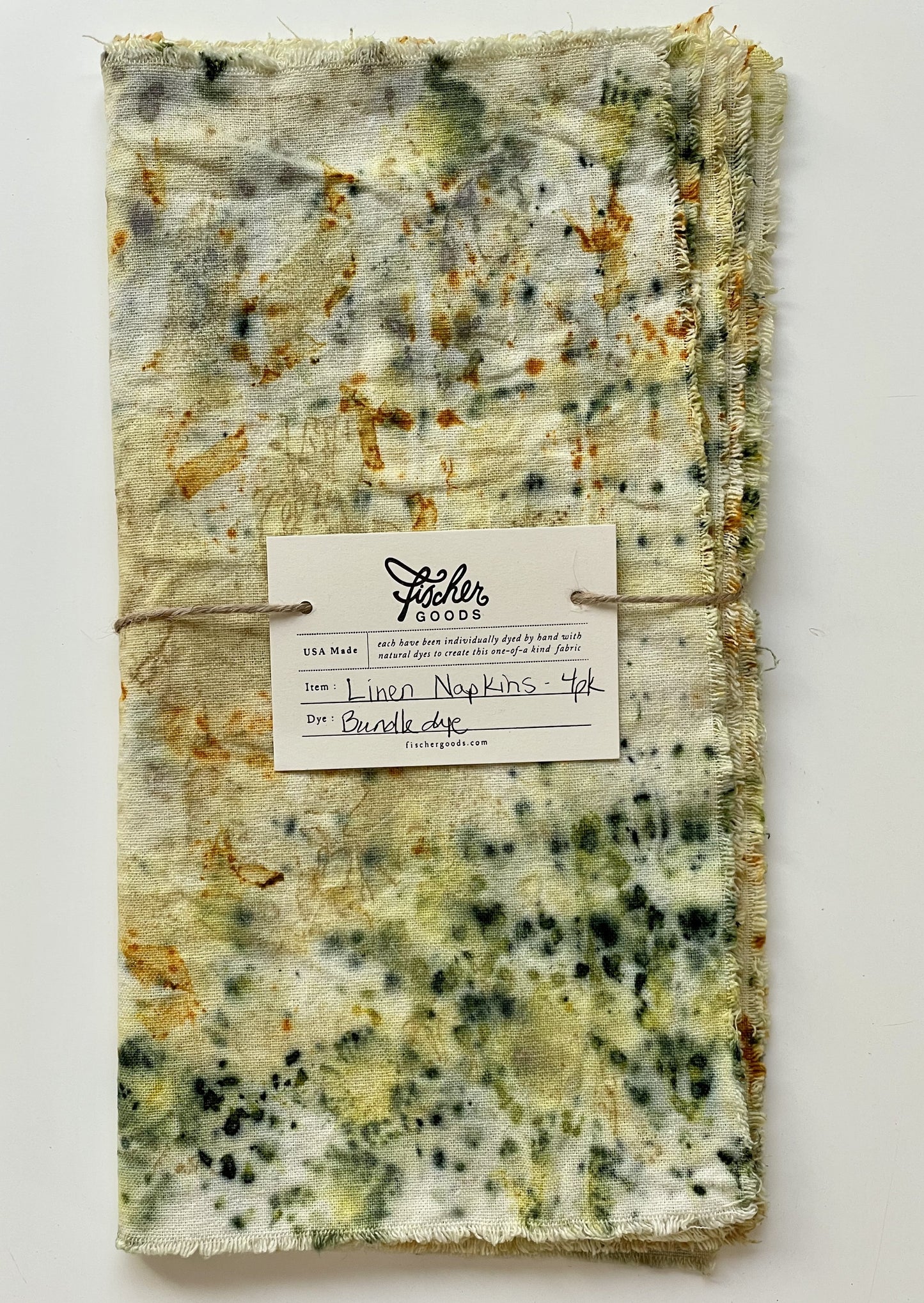 Natural Dye Linen Napkin - Bundle Dye - scabiosa