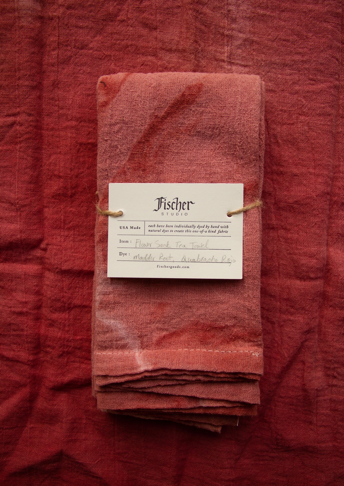 Natural Dyed Tea Towel - Madder Root