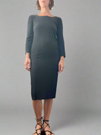 90's black l/s midi dress, $48, size 4/6
