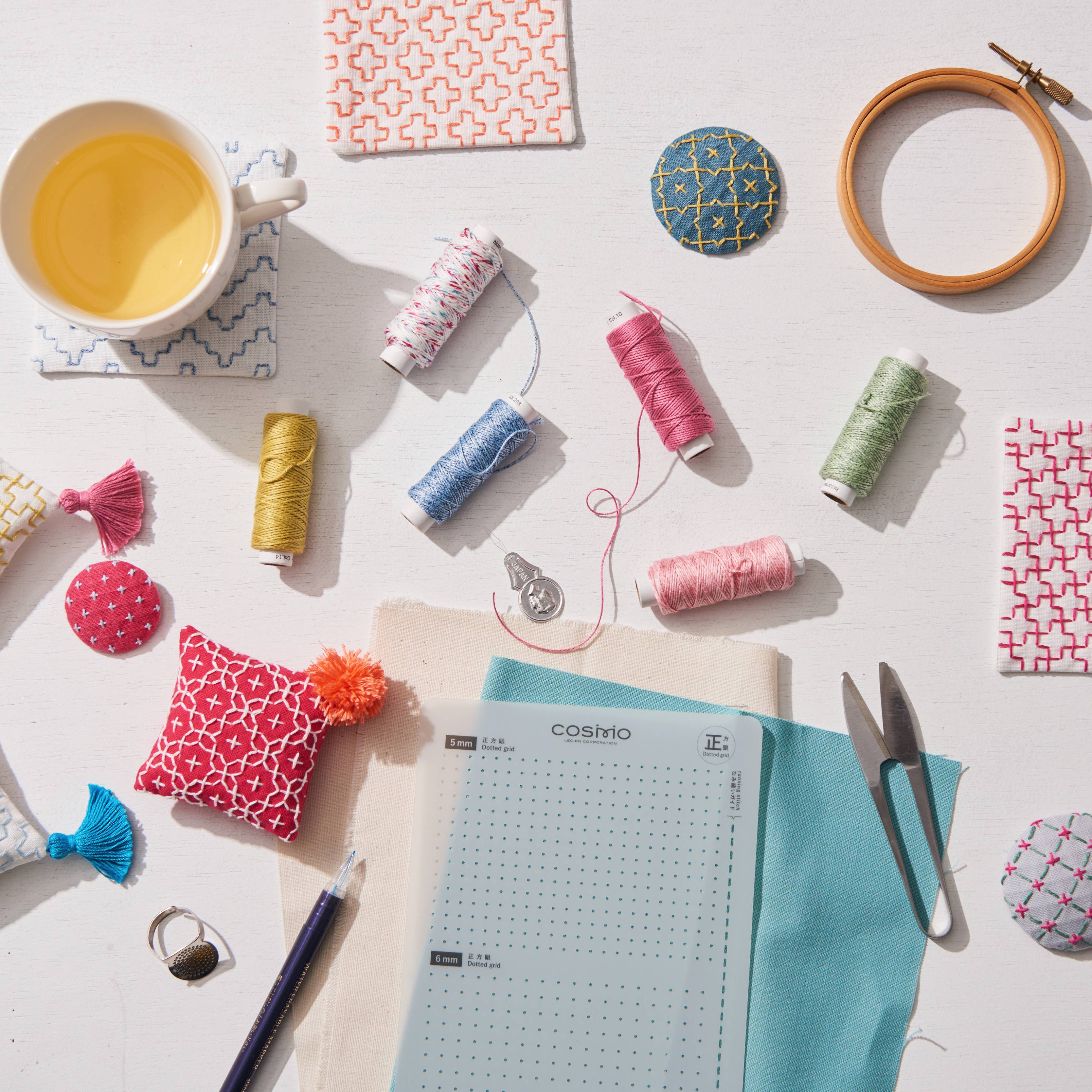 COSMO Sashiko Square Dotted Grid Template