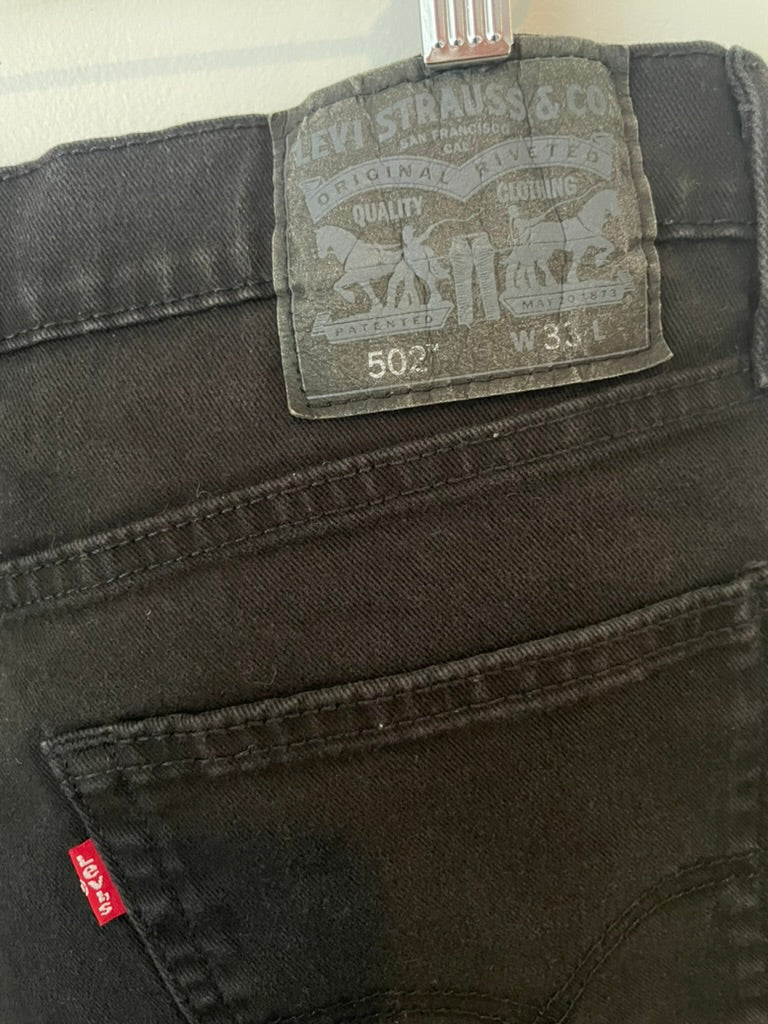 Levi black denim short - 34" waist, $44
