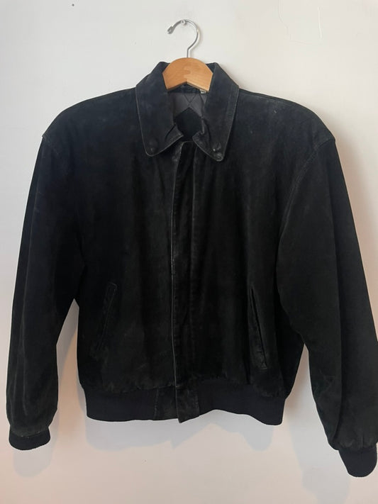 size small - Black Suede bomber - $69