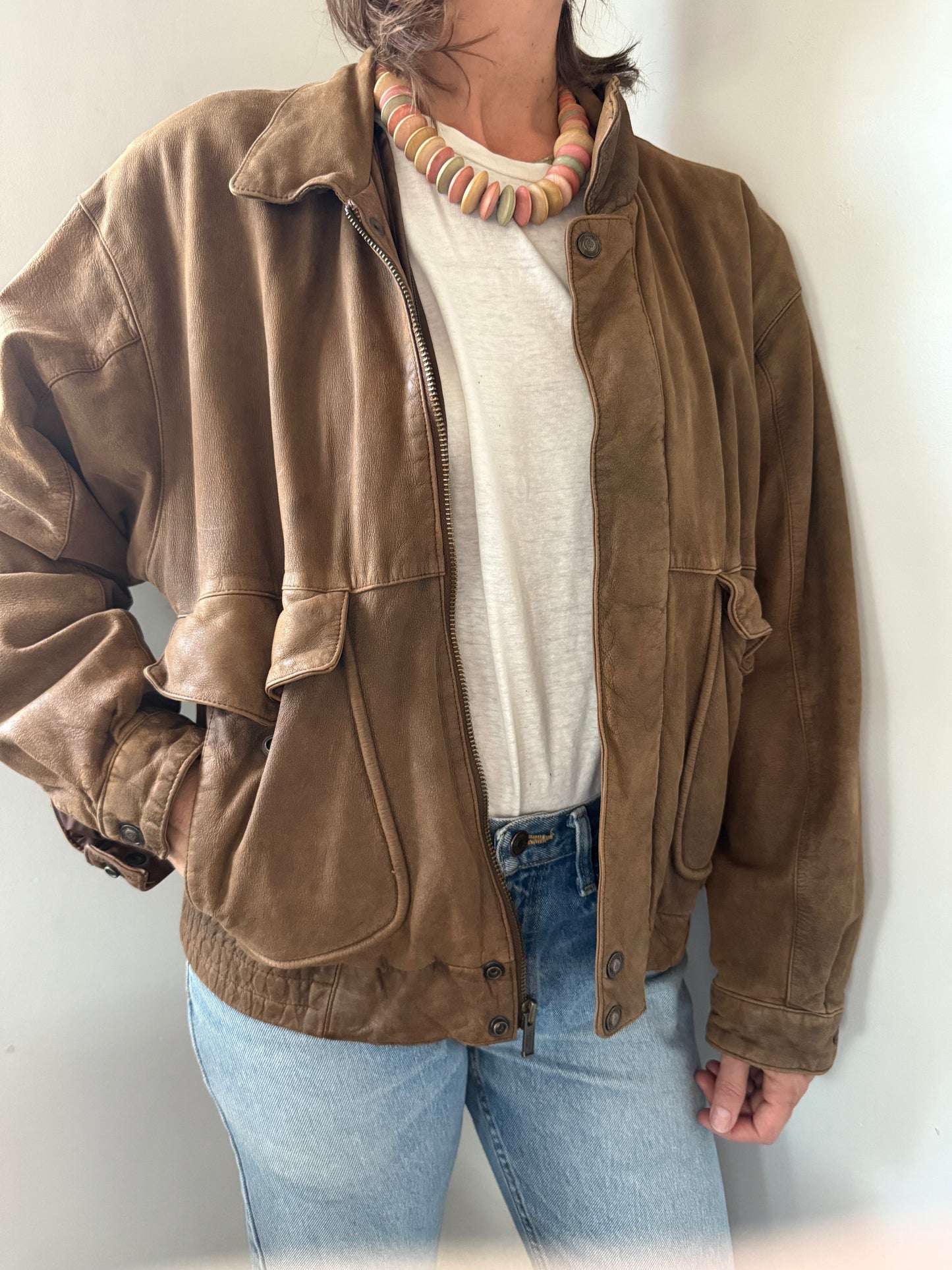 90's Leather Bomber