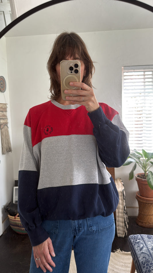 Polo RL - blue & red stripe sweatshirt