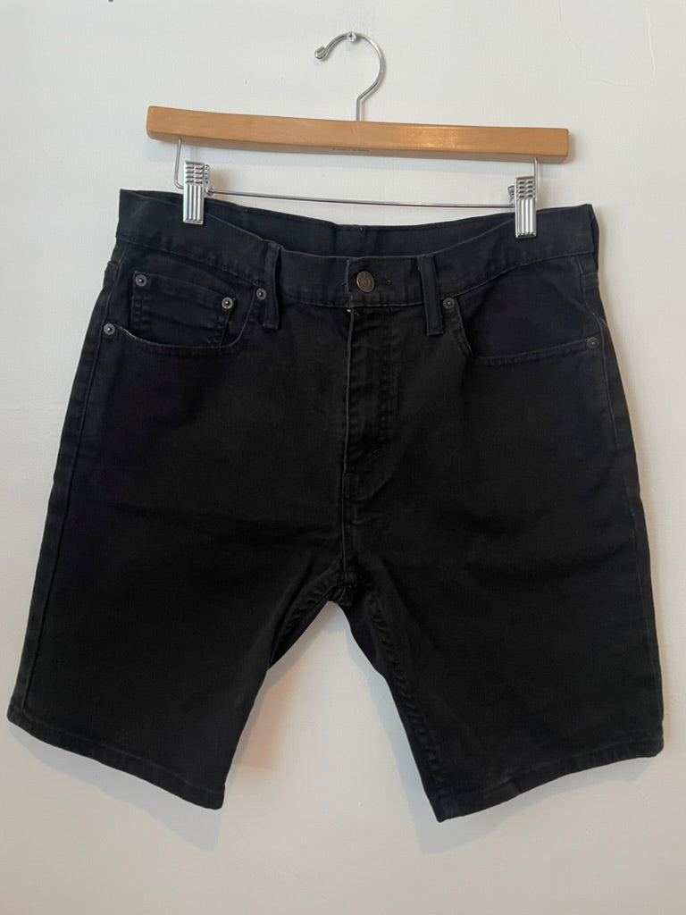 Levi black denim short - 34" waist, $44