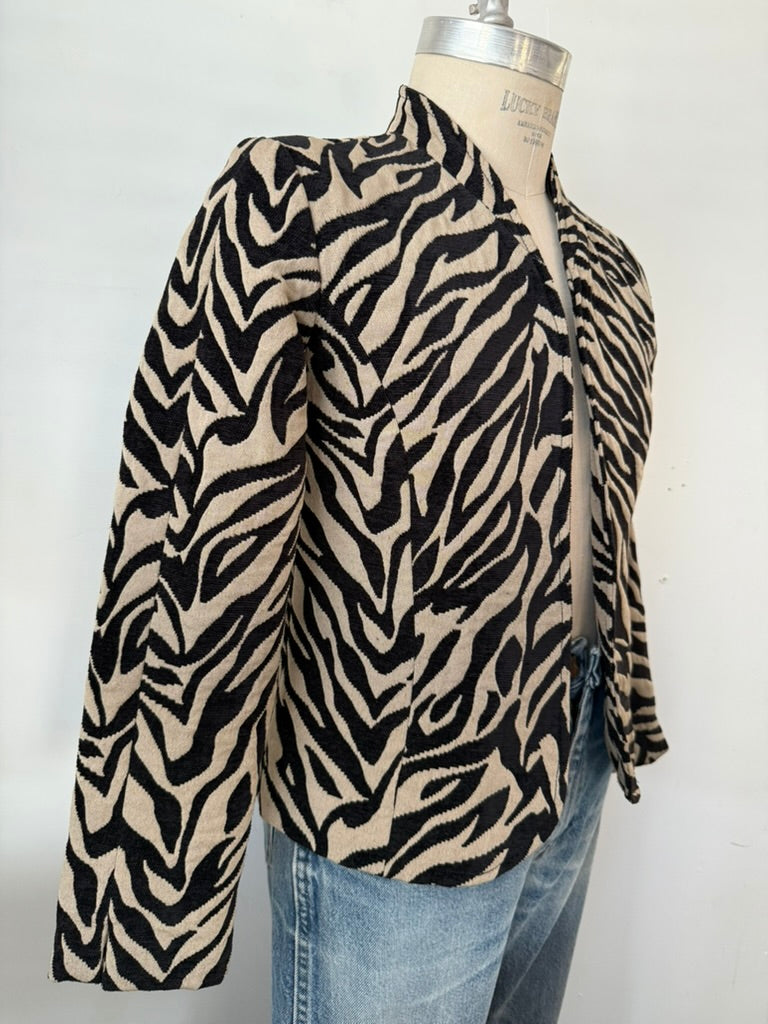 Jaquared zebra print blazer