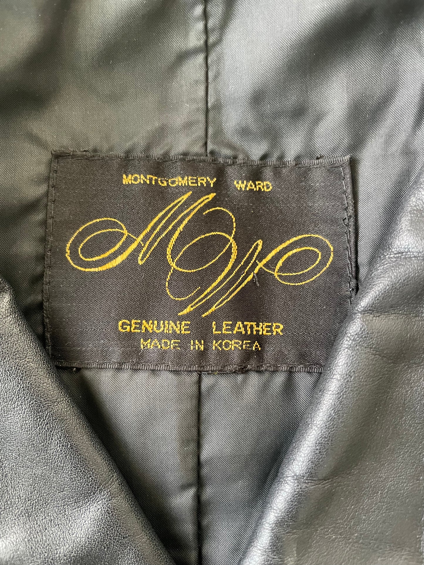 Leather Black  jacket - Mid length