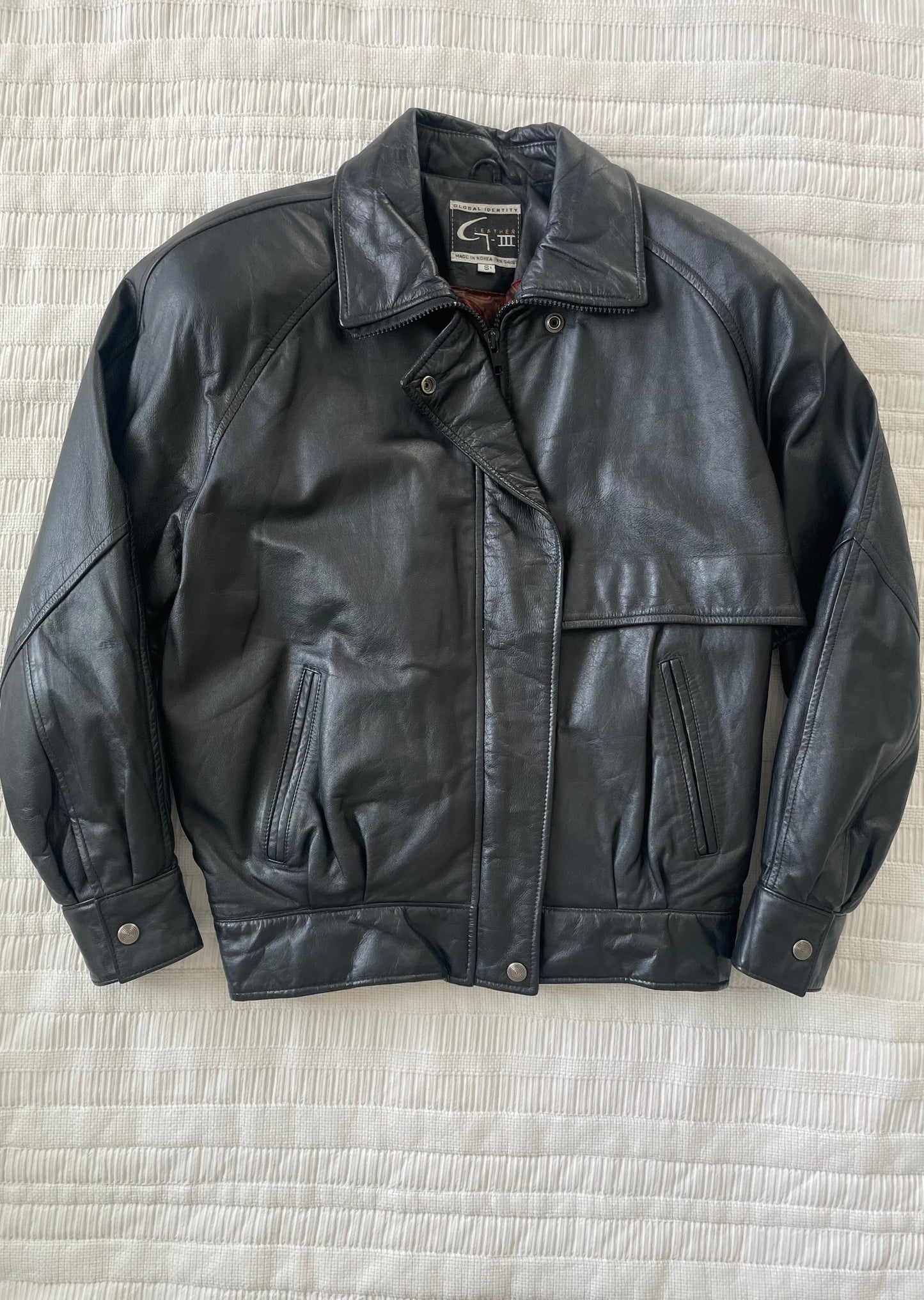 Leather Black Bomber Jacket