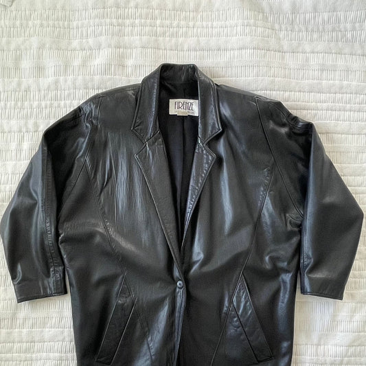 Leather Black  blazer style jacket