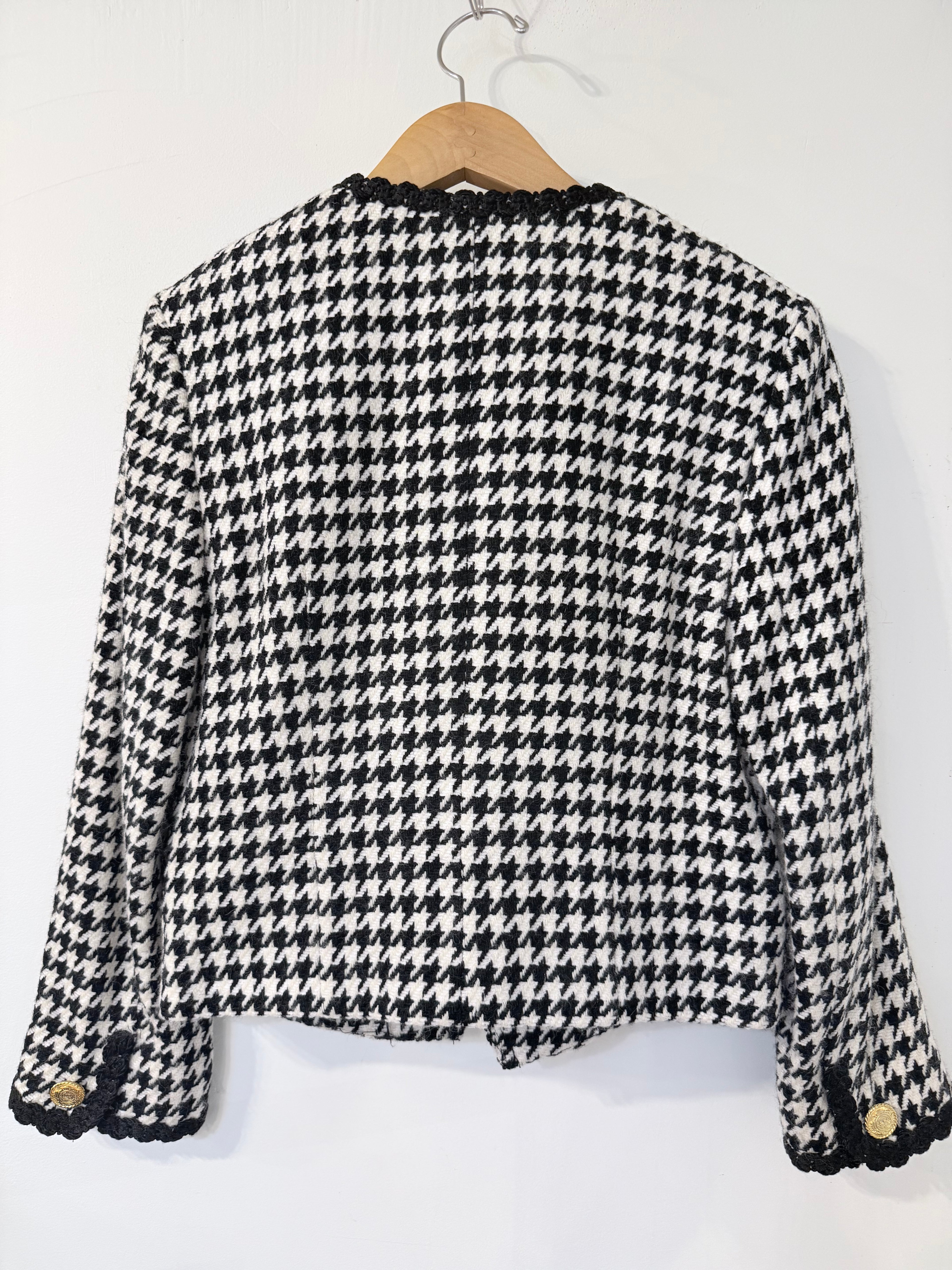 90's Houndstooth Cropped Blazer