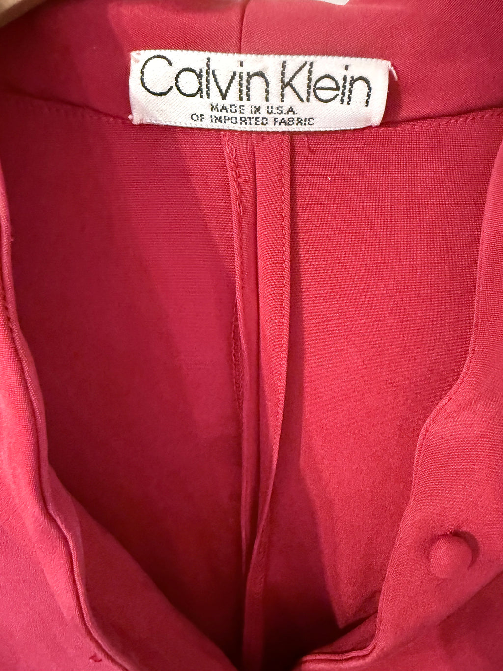 90's Red Silk Blouse