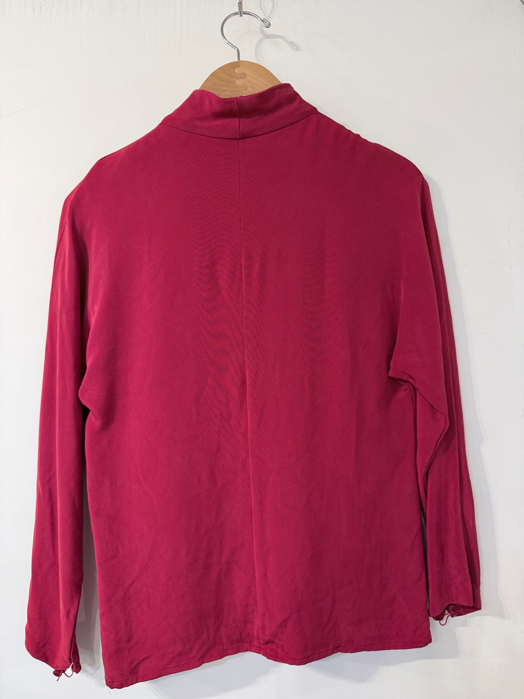 90's Red Silk Blouse