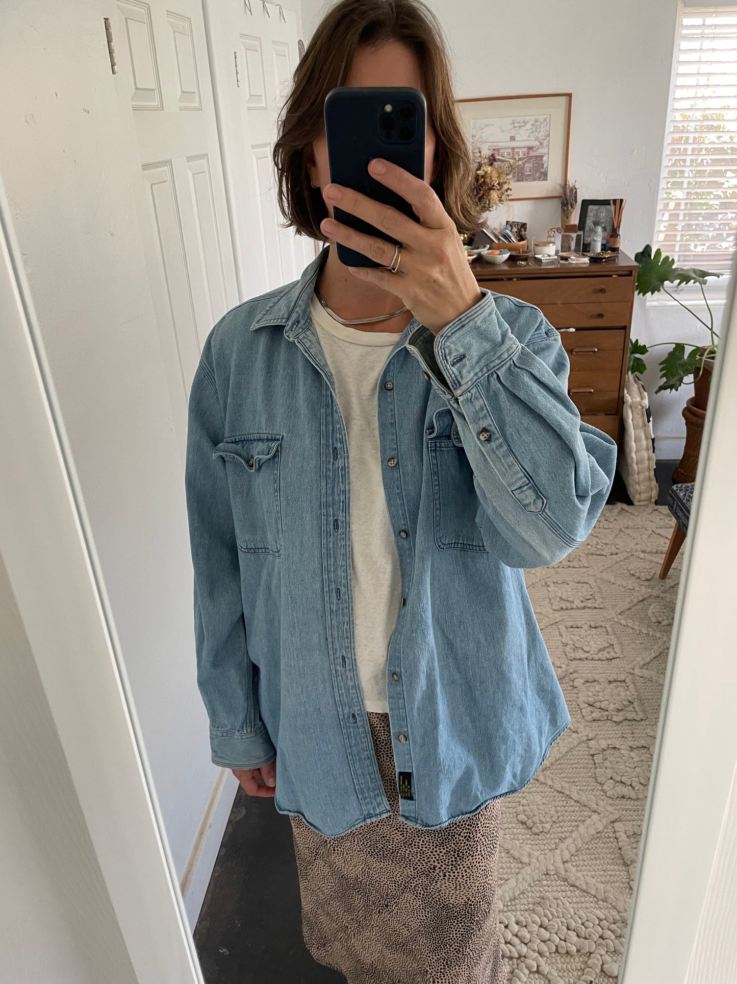 Denim oversized fit shirt - XL