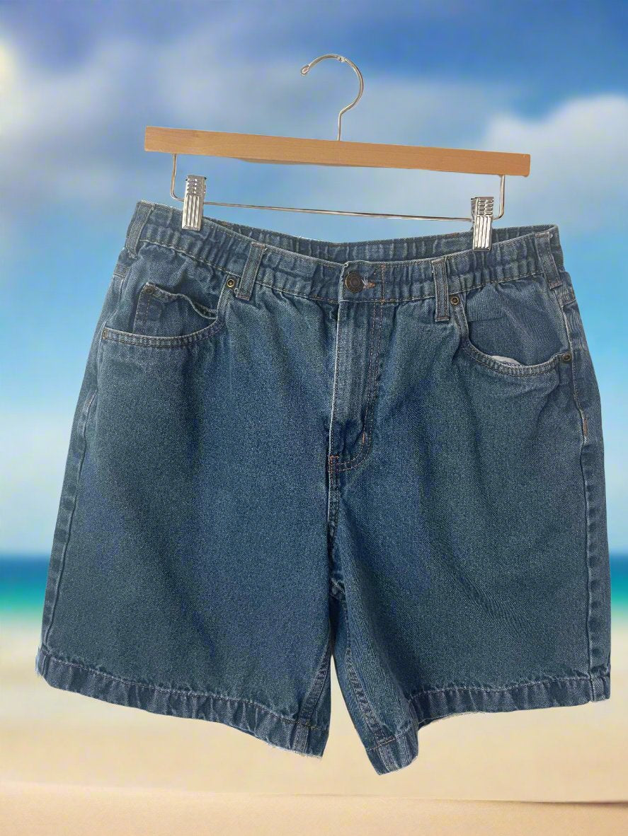 Elastic waist denim short - 36" waist, 8" inseam