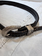 Black leather belt