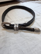 Black leather belt