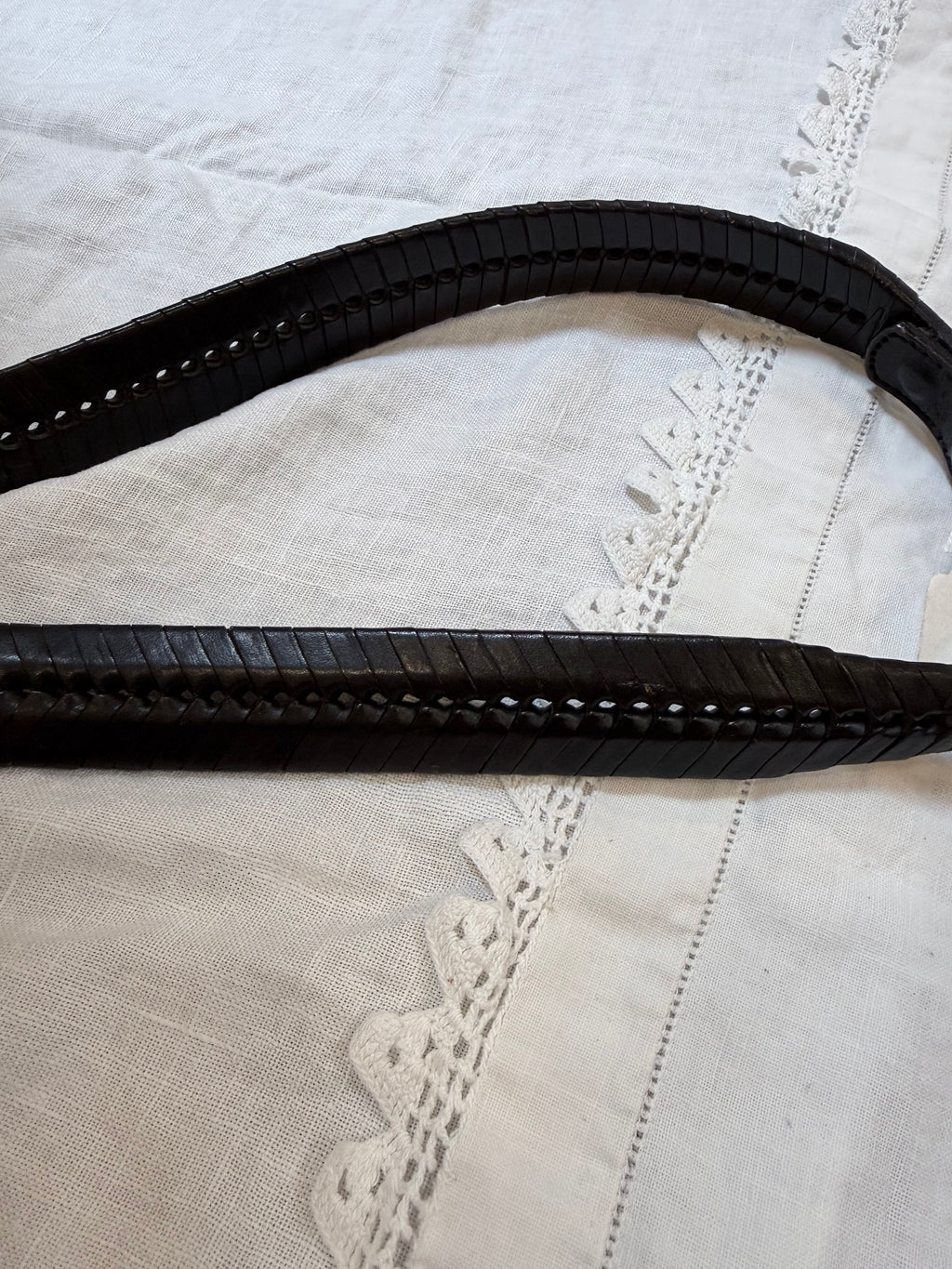 Black leather belt
