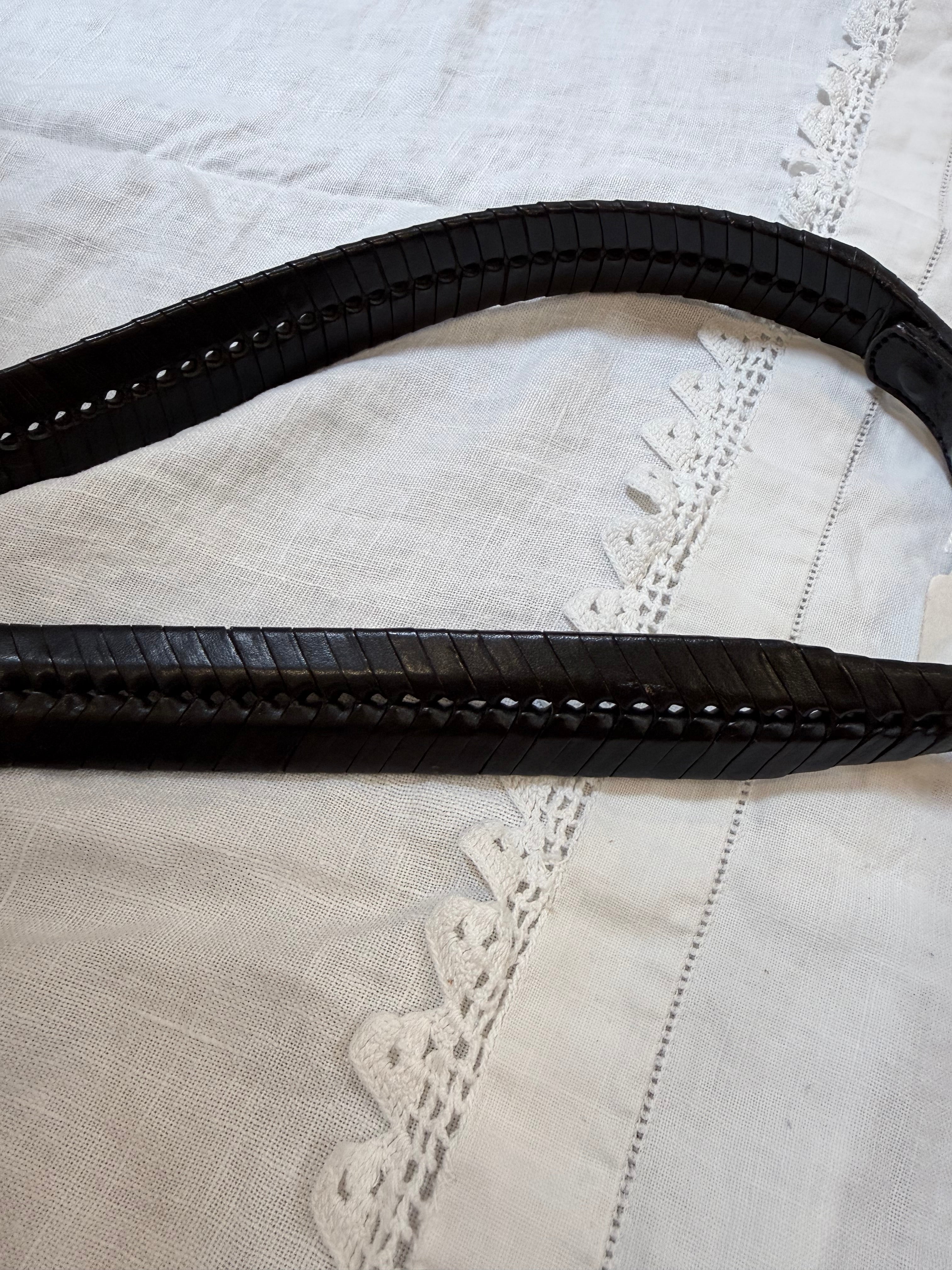 Black leather belt