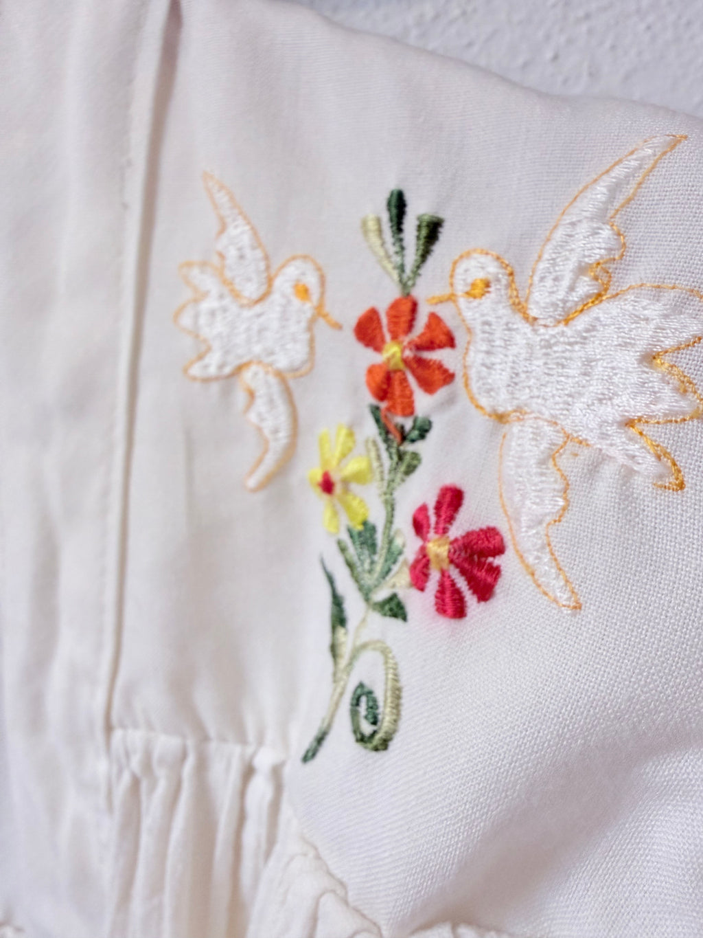 Bohemian embroidered cotton blouse