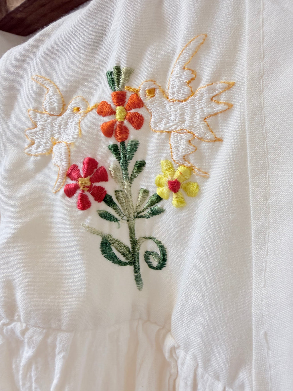 Bohemian embroidered cotton blouse
