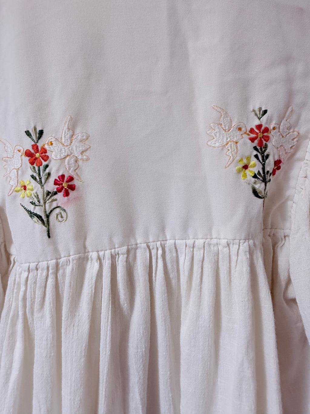 Bohemian embroidered cotton blouse