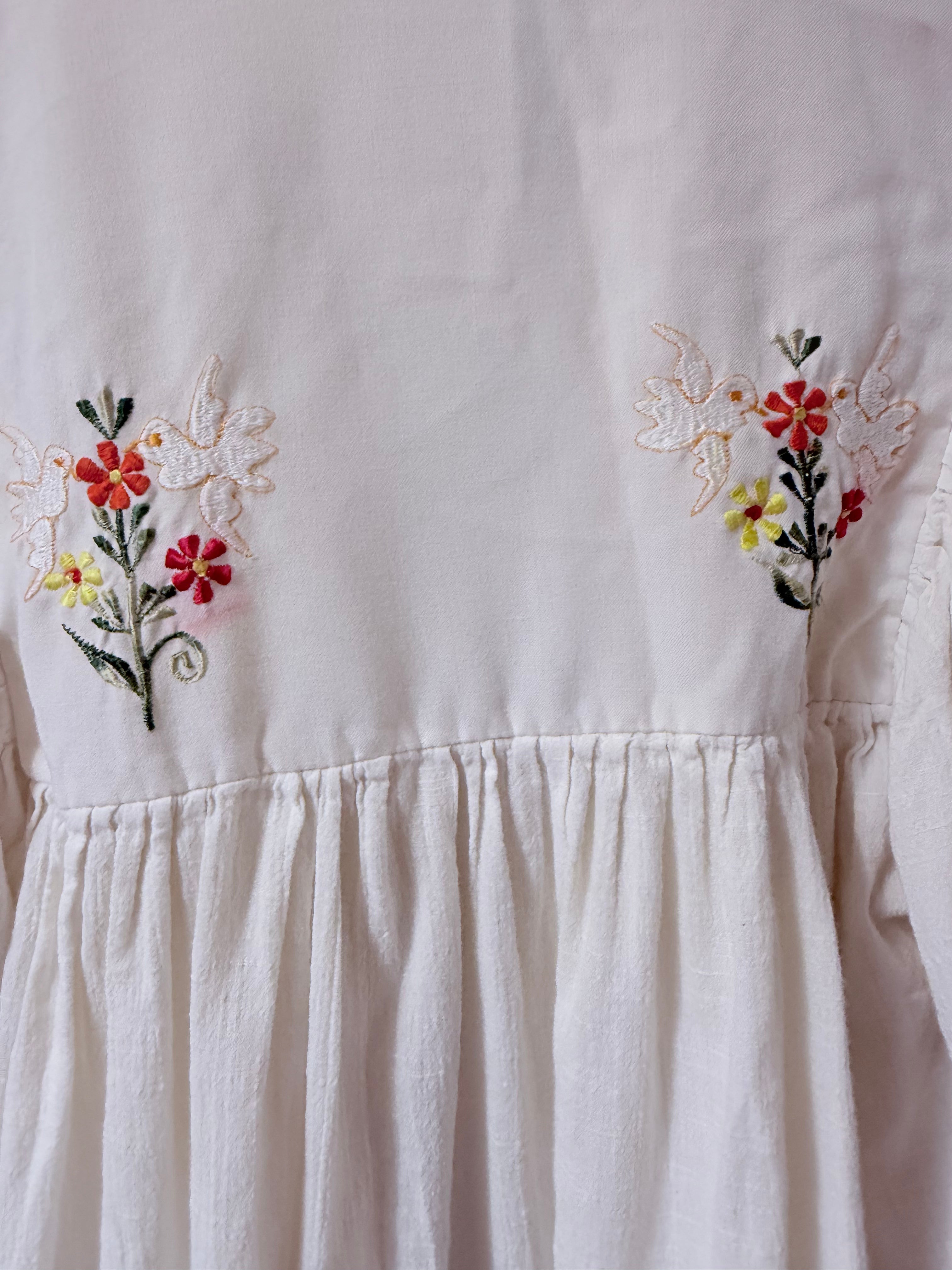 Bohemian embroidered cotton blouse