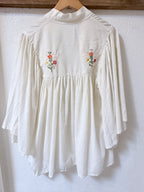 Bohemian embroidered cotton blouse