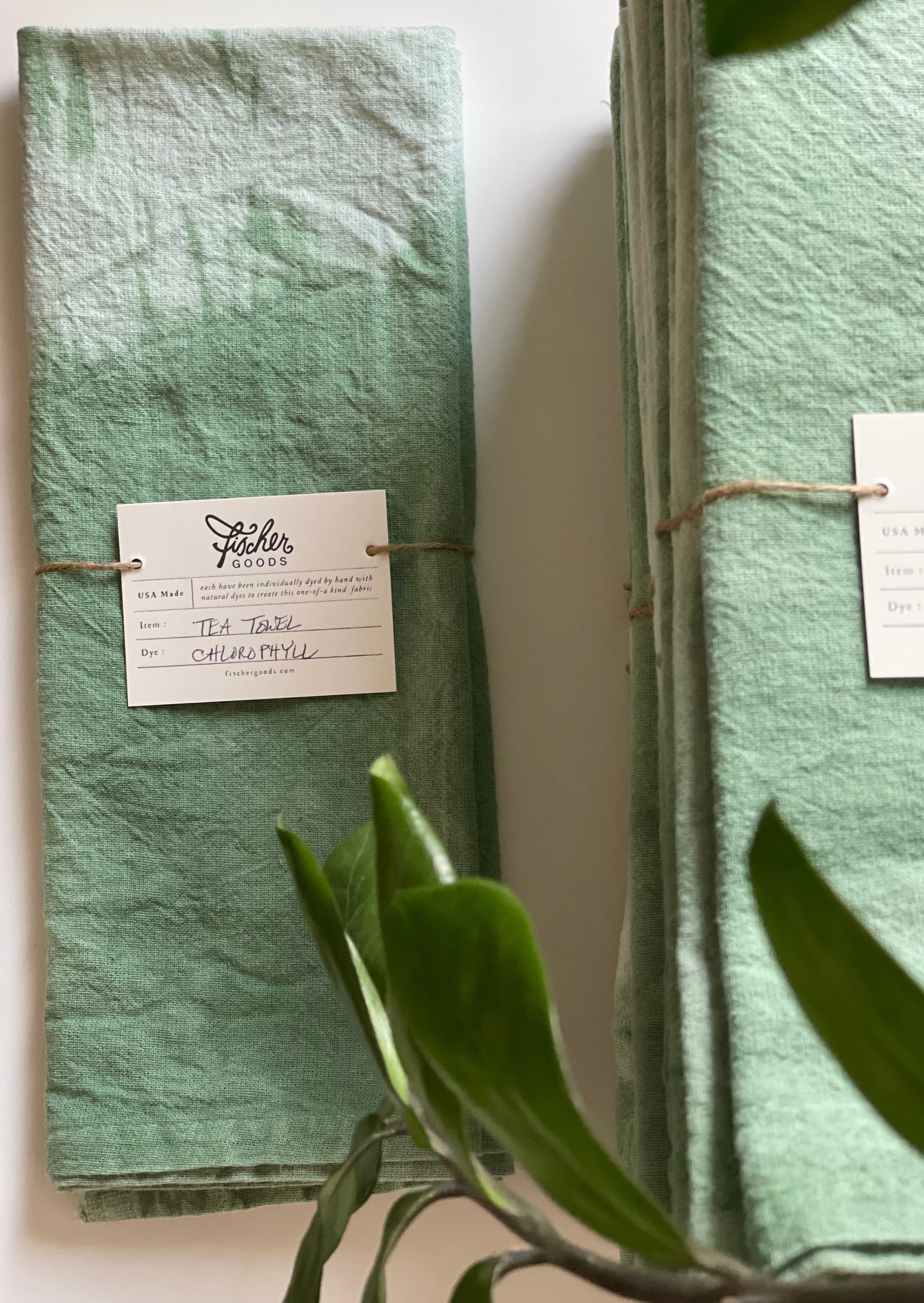 Natural Dyed Tea Towel - Chlorophyll
