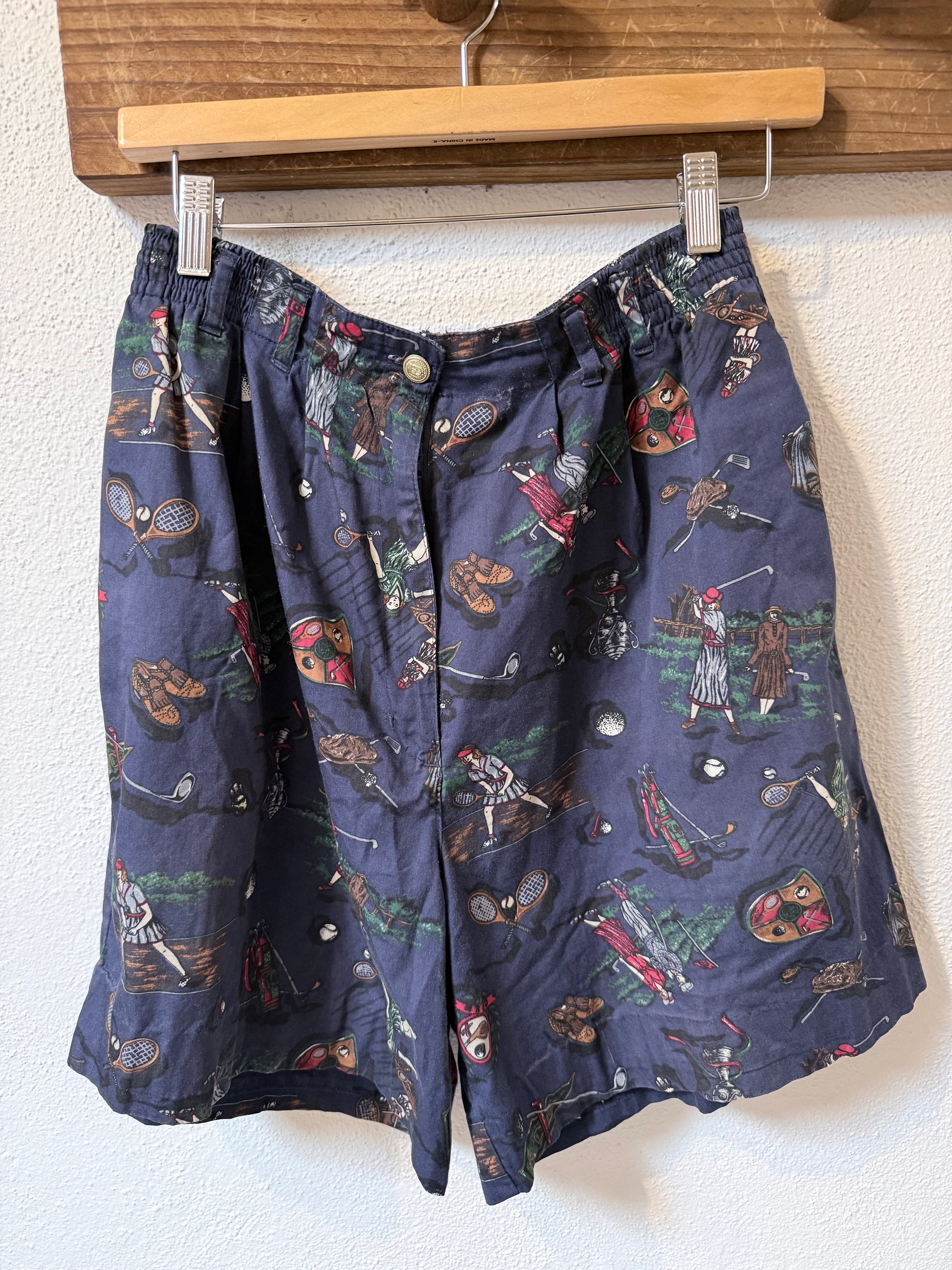 Vintage Sportswear golf-print shorts