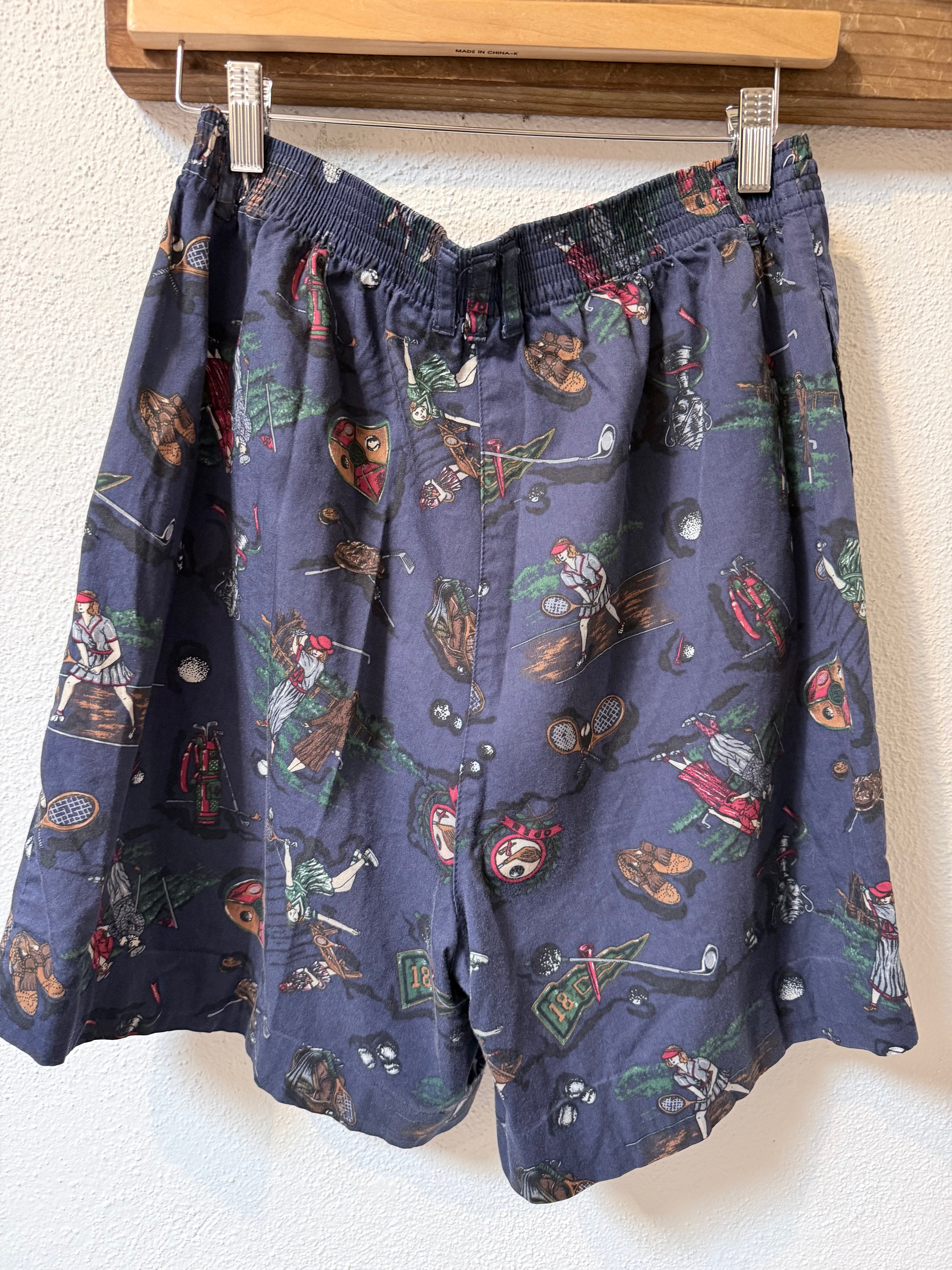Vintage Sportswear golf-print shorts