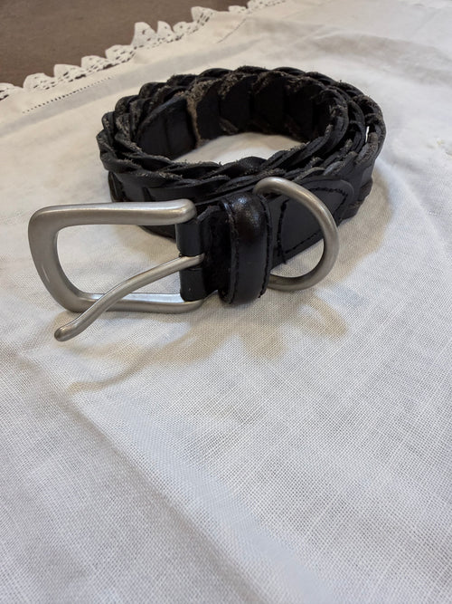 Black leather belt