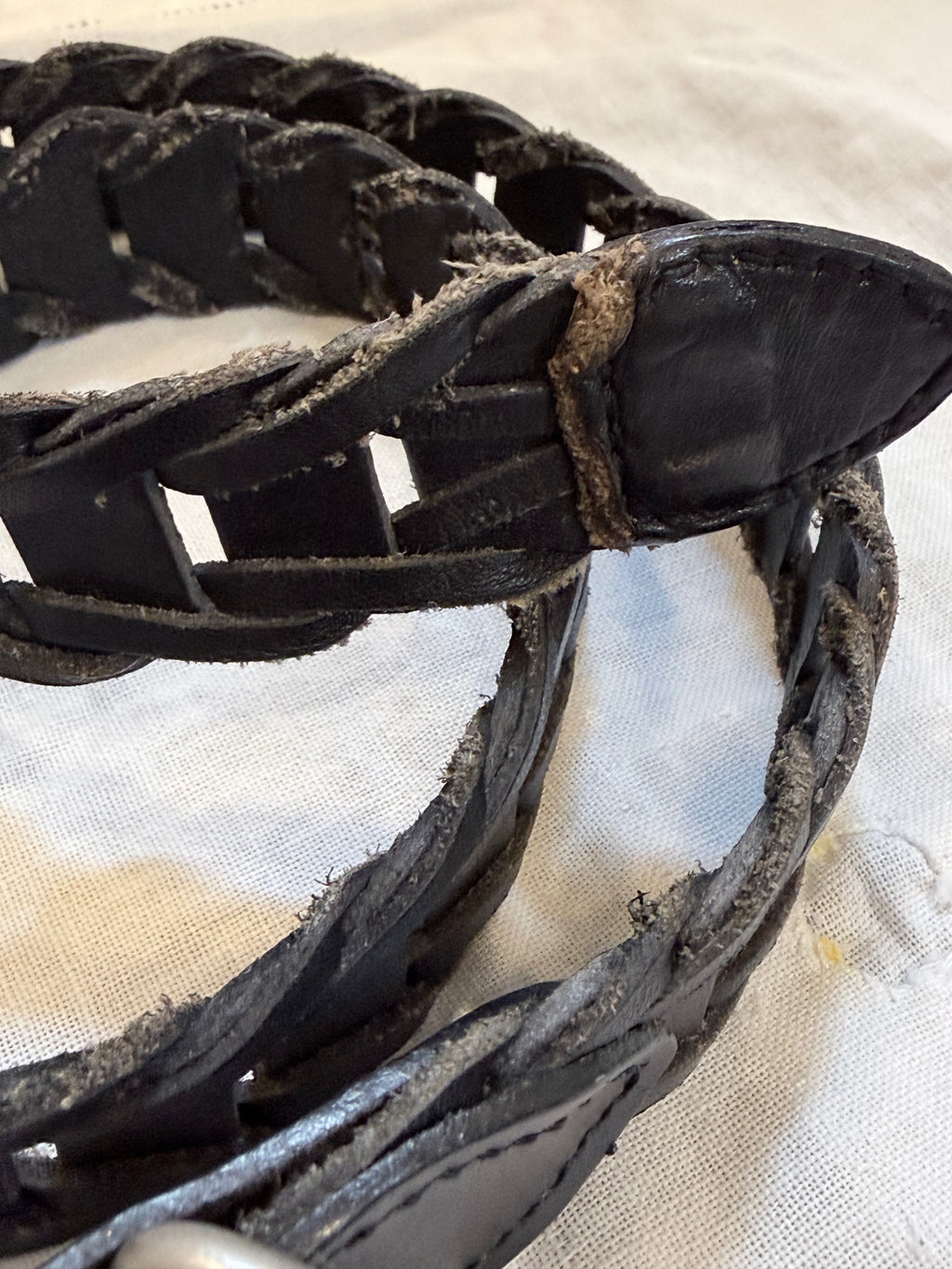 Black leather belt