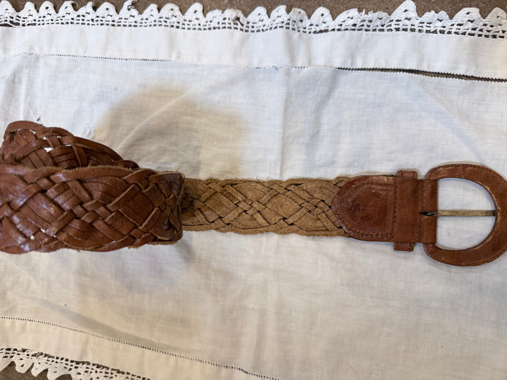 Bohemian - style braided leather belt