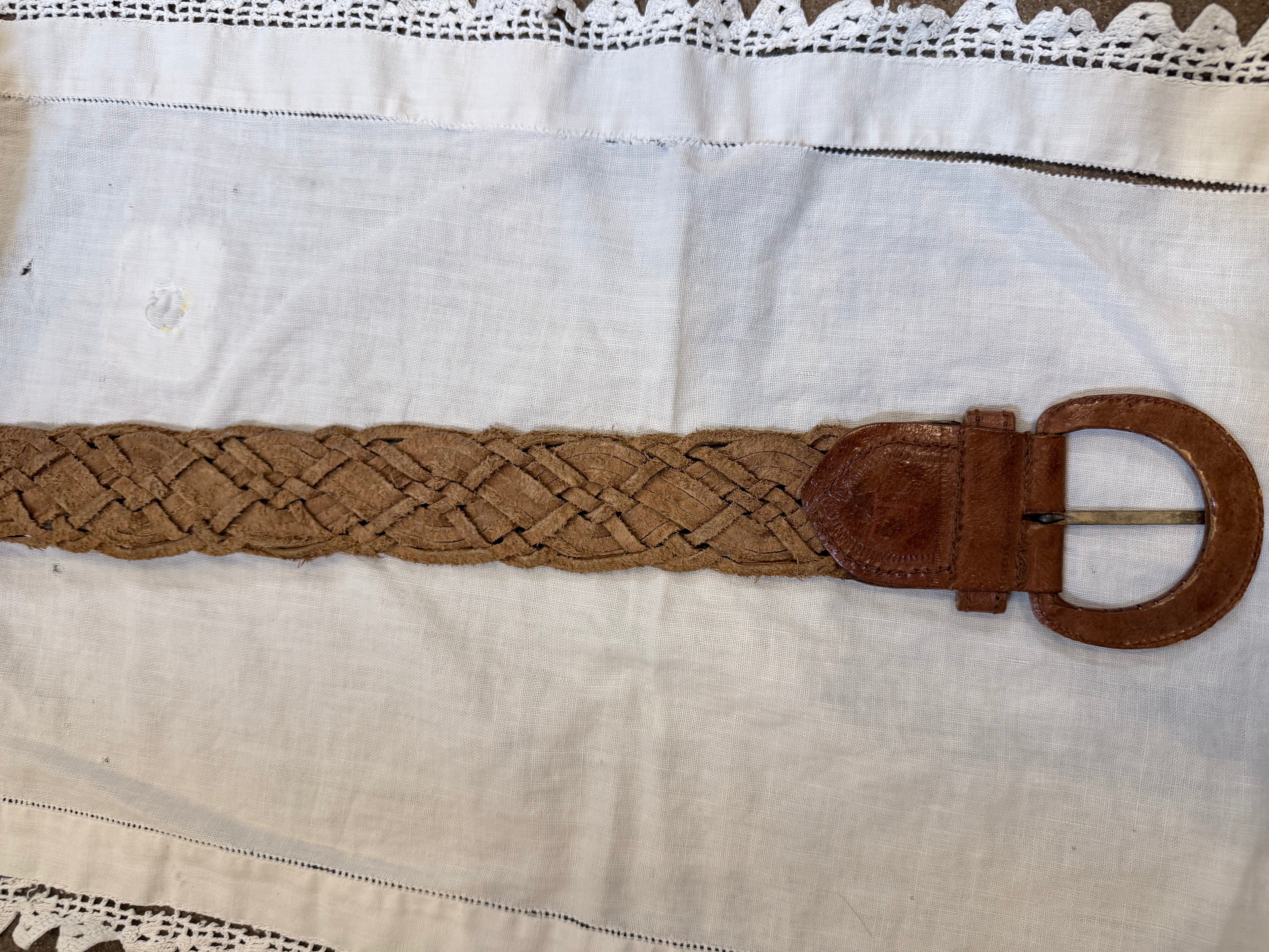 Bohemian - style braided leather belt