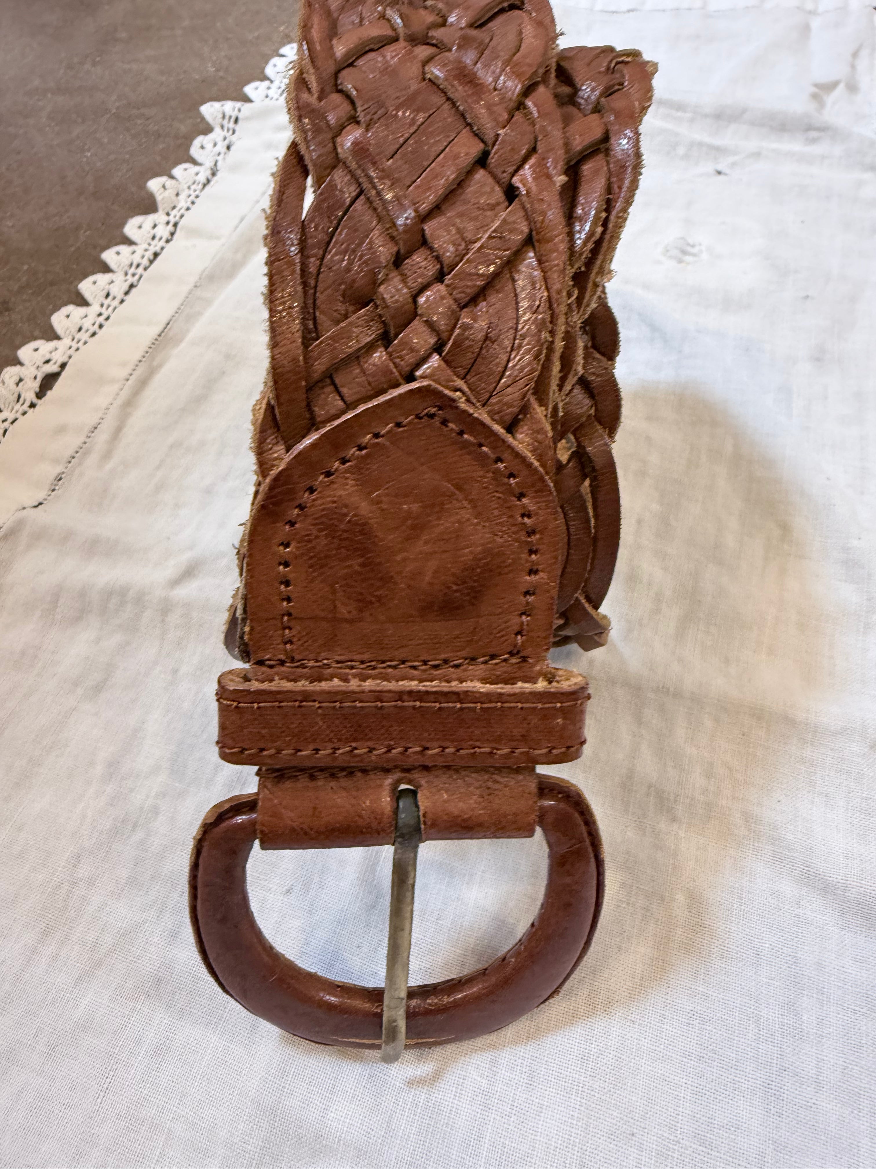 Bohemian - style braided leather belt